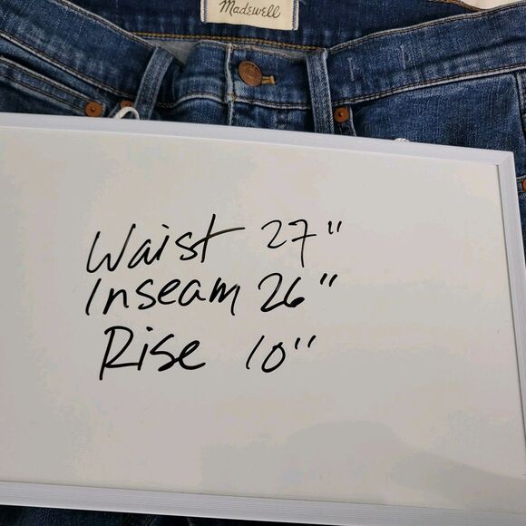 MADEWELL Jeans Womens 26 Cali Demi Boot Blue Denim Cropped Raw Hem Mid Rise - Picture 10 of 10